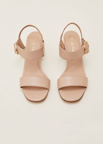 Phase Eight Leather Buckle Flats Cream Canada | SBCPGZ-316